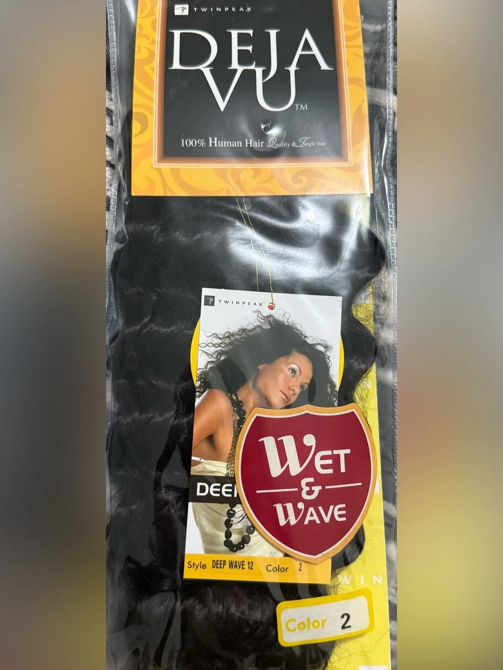 Wet & Wave Deep Wave Human Hair bundle— Color 2 Deep Black
